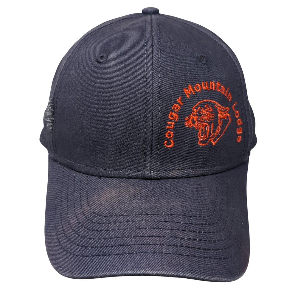 Cougar Mountain Lodge Baseball Cap Blue One Size Adjustable 6 Panel Dri-Duck
